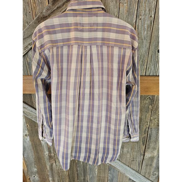 Vintage rubber button Magellan purple long sleeve thick cotton button up Large * - Picture 3 of 6